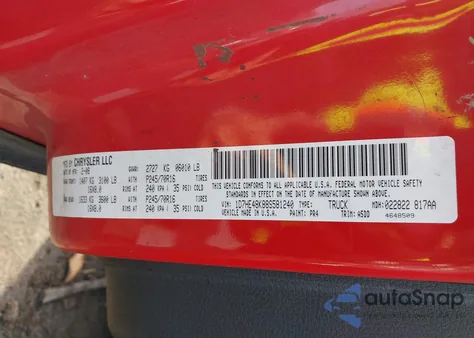 2008 Dodge Dakota Slt из США, поврежденный, VIN 1D7HE48K88S581240